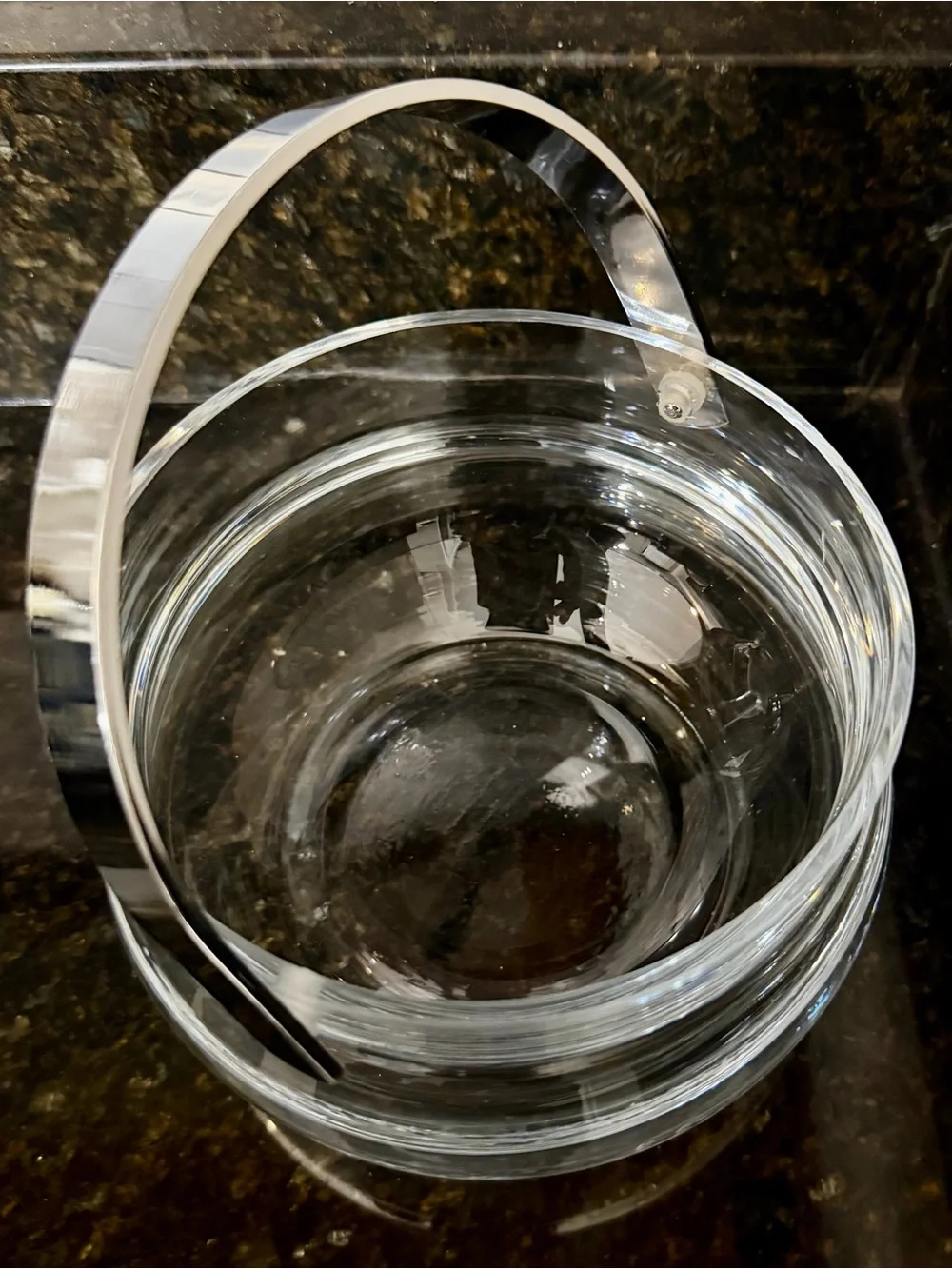 Vintage Boda Sweden Glass Ice Bucket Silver Handle | MCM Vintage Barware